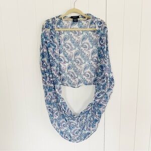 Chaps Blue and Pink Paisley Infinity Scarf